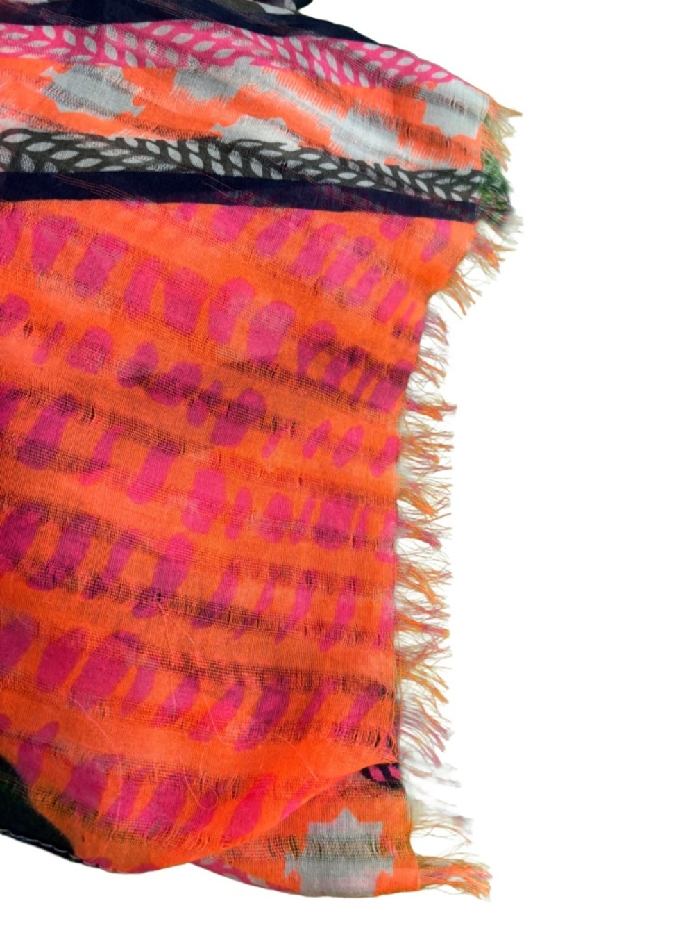 Steve Madden Pink Orange Geometric Zebra Print Wrap Scarf - Picture 3 of 4